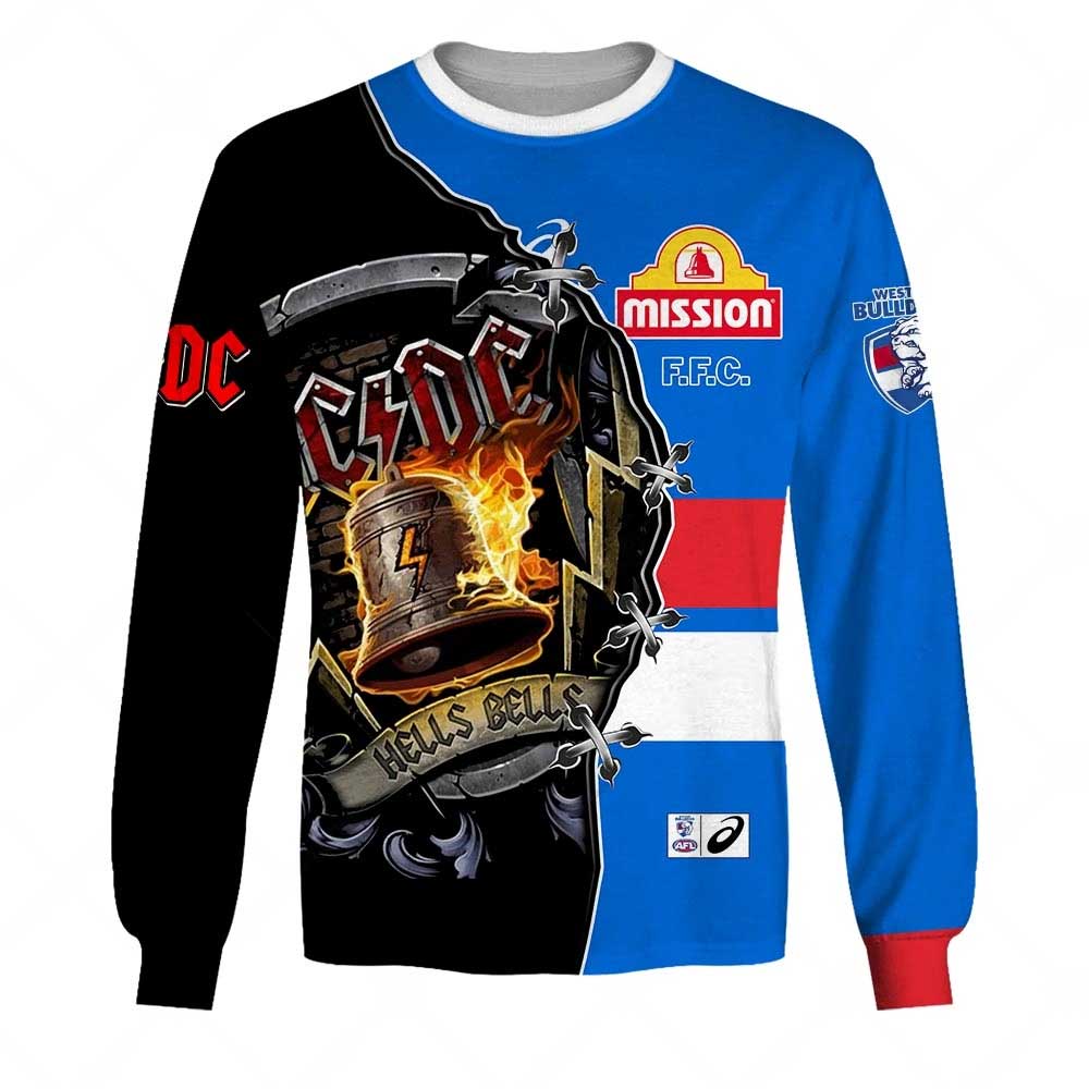 AFL Western Bulldogs AC/DC Mix Custom Name Number 2023 Home Guernsey Sweatshirt