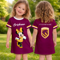 Brisbane Broncos – Girls Dress Minnie with Custom Name
