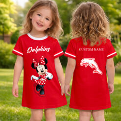 Dolphins – Girls Dress Minnie with Custom Name