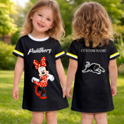 Penrith Panthers – Girls Dress Minnie with Custom Name