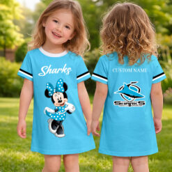 Cronulla-Sutherland Sharks – Girls Dress Minnie with Custom Name