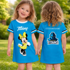 Gold Coast Titans – Girls Dress Minnie with Custom Name