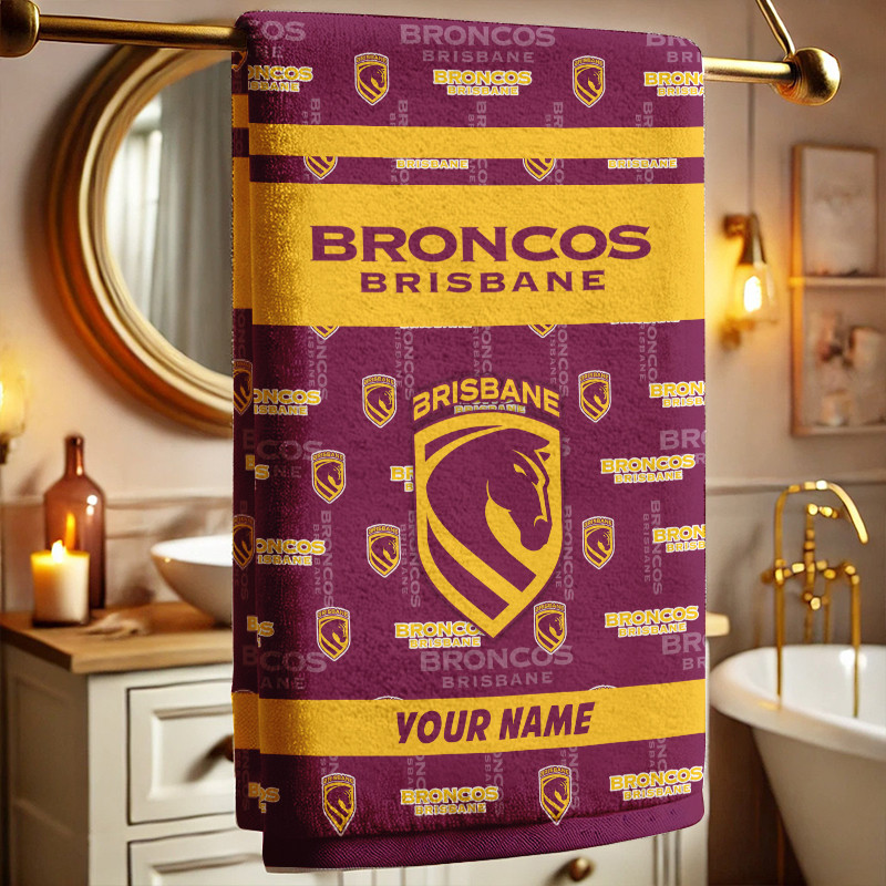 Brisbane Broncos – Bath Towel Limited Edition with Your Name Brisbane Broncos – Bath Towel Limited Edition with Your Name
