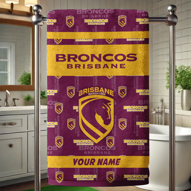 Brisbane Broncos – Bath Towel Limited Edition with Your Name Brisbane Broncos – Bath Towel Limited Edition with Your Name