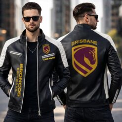 Brisbane Broncos – Slim-fit Leather Jacket Special Edition with Your Name