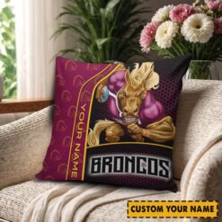 Brisbane Broncos – Square Pillow Case Premium Edition with Your Name