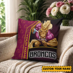 Brisbane Broncos – Square Pillow Case Premium Edition with Your Name