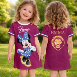 Brisbane Lions – Girls Dress Minnie with Custom Name