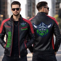 Canberra Raiders – Slim-fit Leather Jacket Special Edition with Your Name