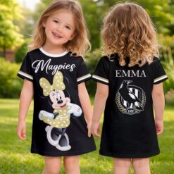 Collingwood Magpies – Girls Dress Minnie with Custom Name