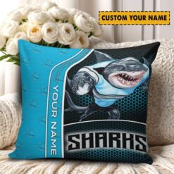 Cronulla-Sutherland Sharks – Square Pillow Case Premium Edition with Your Name
