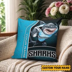 Cronulla-Sutherland Sharks – Square Pillow Case Premium Edition with Your Name