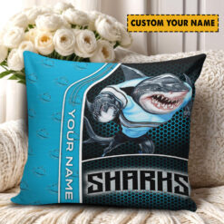 Cronulla-Sutherland Sharks – Square Pillow Case Premium Edition with Your Name
