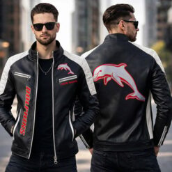 Dolphins – Slim-fit Leather Jacket Special Edition with Your Name