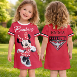 Essendon Bombers – Girls Dress Minnie with Custom Name