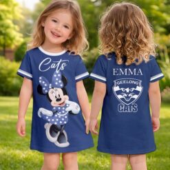 Geelong Cats – Girls Dress Minnie with Custom Name