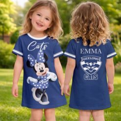 Geelong Cats – Girls Dress Minnie with Custom Name