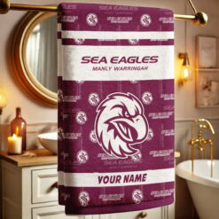 Manly Warringah Sea Eagles – Bath Towel Limited Edition with Your Name