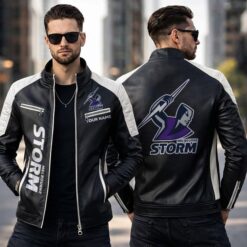 Melbourne Storm – Slim-fit Leather Jacket Special Edition with Your Name