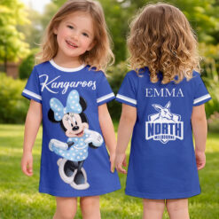 North Melbourne Kangaroos – Girls Dress Minnie with Custom Name