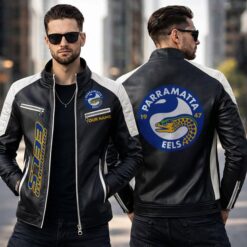 Parramatta Eels – Slim-fit Leather Jacket Special Edition with Your Name