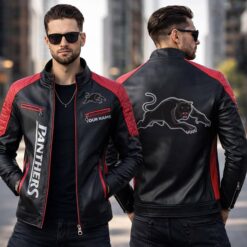 Penrith Panthers – Slim-fit Leather Jacket Special Edition with Your Name
