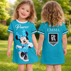 Port Adelaide – Girls Dress Minnie with Custom Name