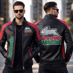 South Sydney Rabbitohs – Slim-fit Leather Jacket Special Edition with Your Name