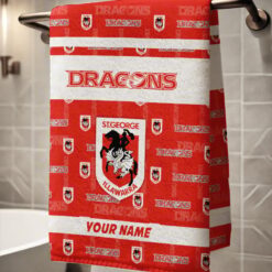 St. George Illawarra Dragons Bath Towel Limited Edition with Your Name