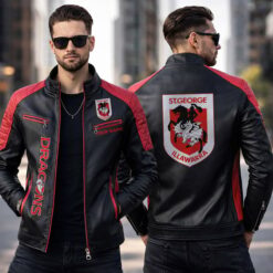 St. George Illawarra Dragons – Slim-fit Leather Jacket Special Edition with Your Name