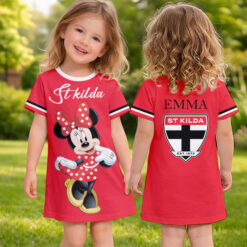 St Kilda Saints – Girls Dress Minnie with Custom Name