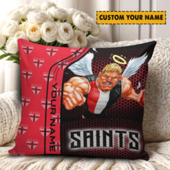 St Kilda Saints – Square Pillow Case Dreamy Edition with Your Name