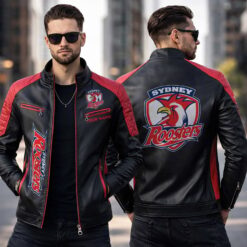 Sydney Roosters – Slim-fit Leather Jacket Special Edition with Your Name