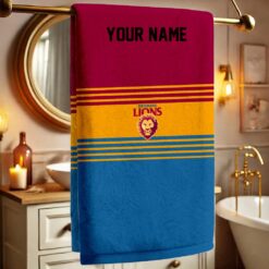 Brisbane Lions – Bath Towel Fan Edition with Your Name