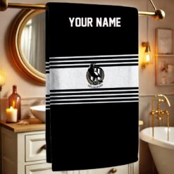 Collingwood Magpies – Bath Towel Fan Edition with Your Name