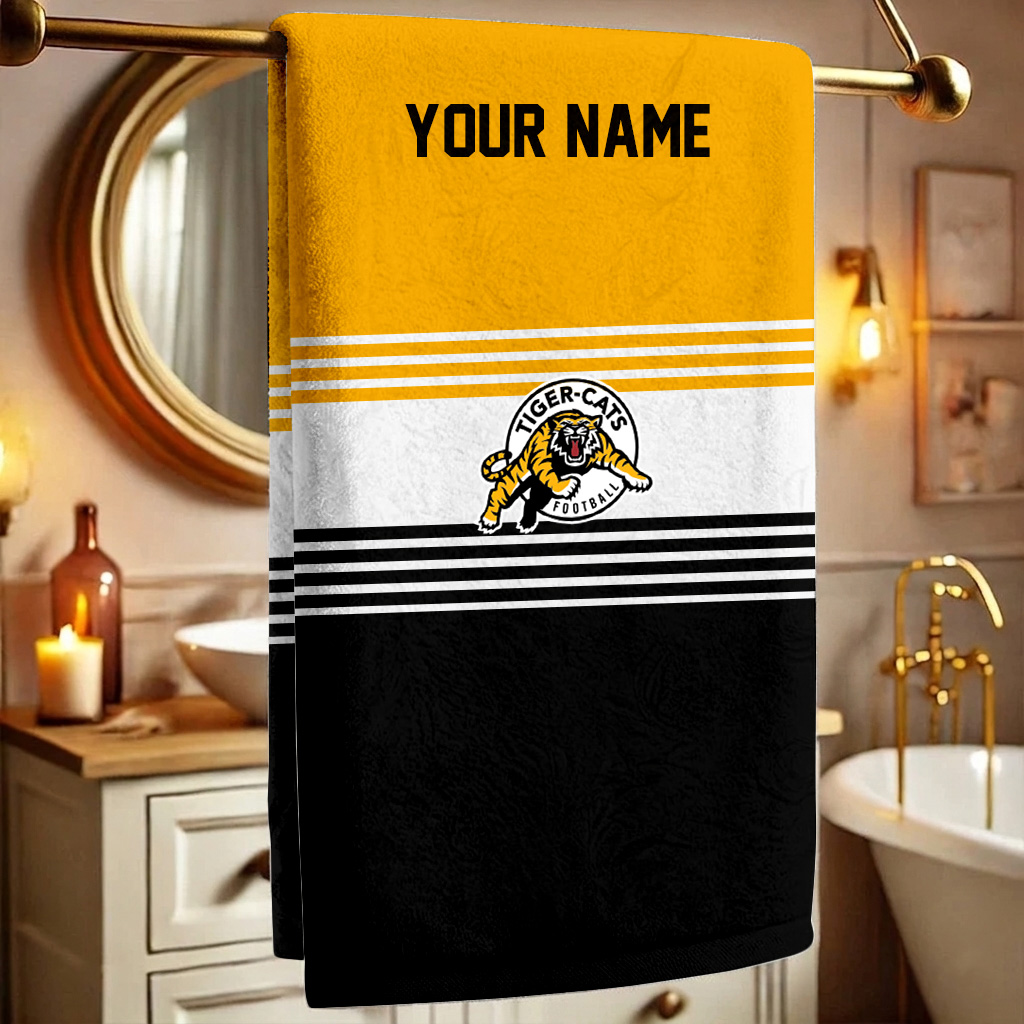 Hamilton Tiger-Cats – Bath Towel Special Edition with Your Name Hamilton Tiger-Cats – Bath Towel Special Edition with Your Name