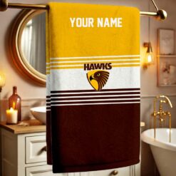 Hawthorn Hawks – Bath Towel Fan Edition with Your Name