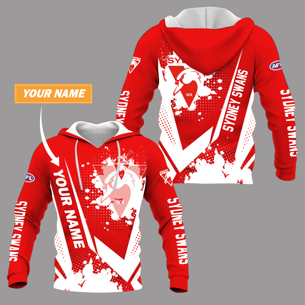 Sydney Swans – Pullover Hoodie Stylish with Your Name Sydney Swans – Pullover Hoodie Stylish with Your Name