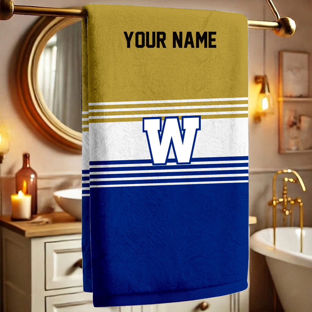 Winnipeg Blue Bombers – Bath Towel Special Edition with Your Name Winnipeg Blue Bombers – Bath Towel Special Edition with Your Name