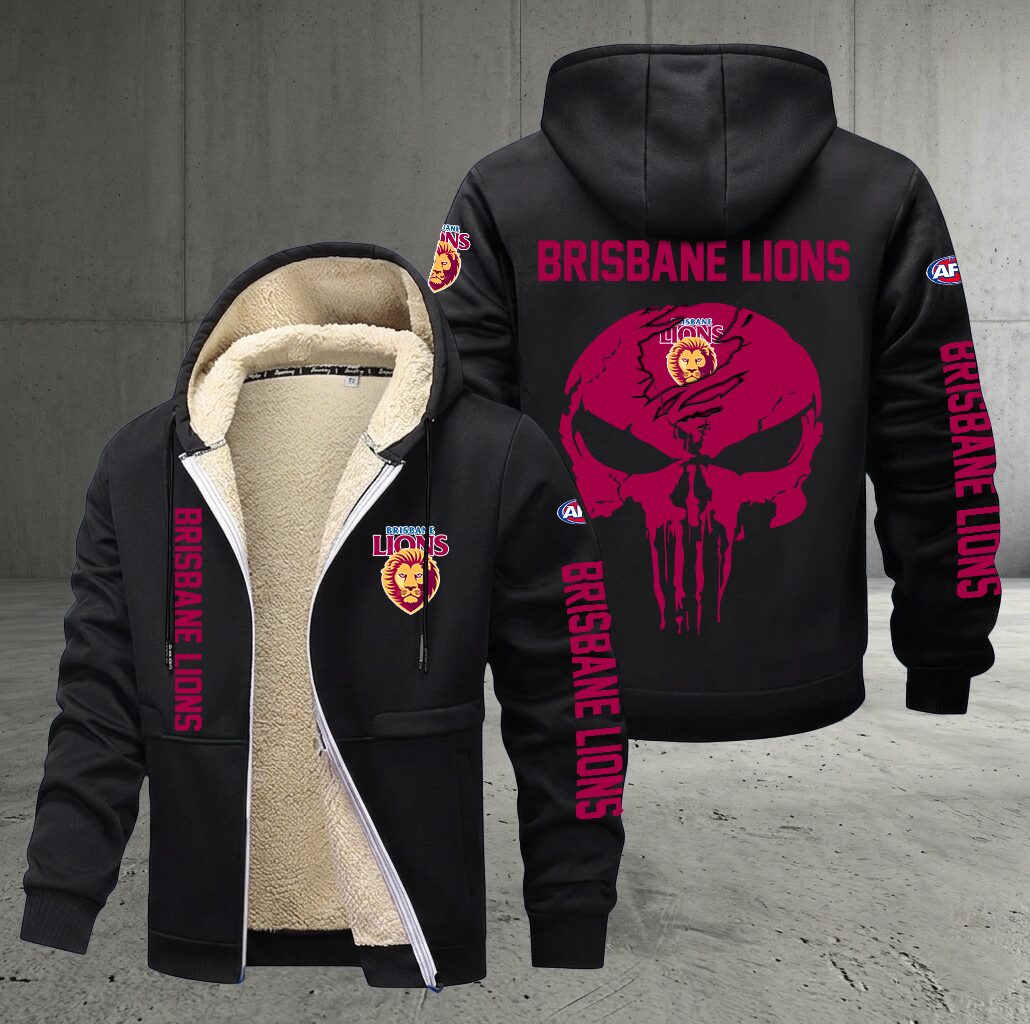 Brisbane Lions – Zipper Jacket Punisher Skull with Your Name Brisbane Lions – Zipper Jacket Punisher Skull with Your Name