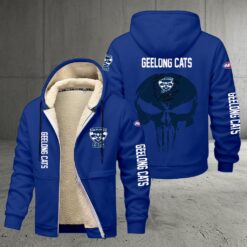 Geelong Cats – Zipper Jacket Punisher Skull with Your Name