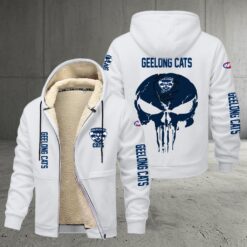 Geelong Cats – Zipper Jacket Punisher Skull with Your Name