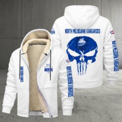 North Melbourne Kangaroos – Zipper Jacket Punisher Skull with Your Name